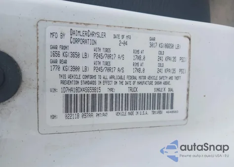 2004 Dodge Ram 1500 Slt/Laramie from USA, damaged, VIN 1D7HA18DX4S659815